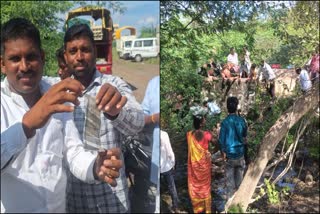 people rushed to collect 500 rupee notes floating in ravine in Sangli Maharashtra