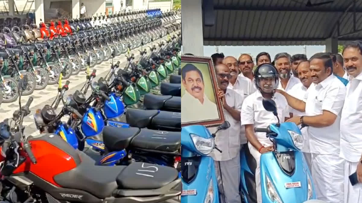 mla jayakumar gave subsidized two wheelers to the people of perundurai