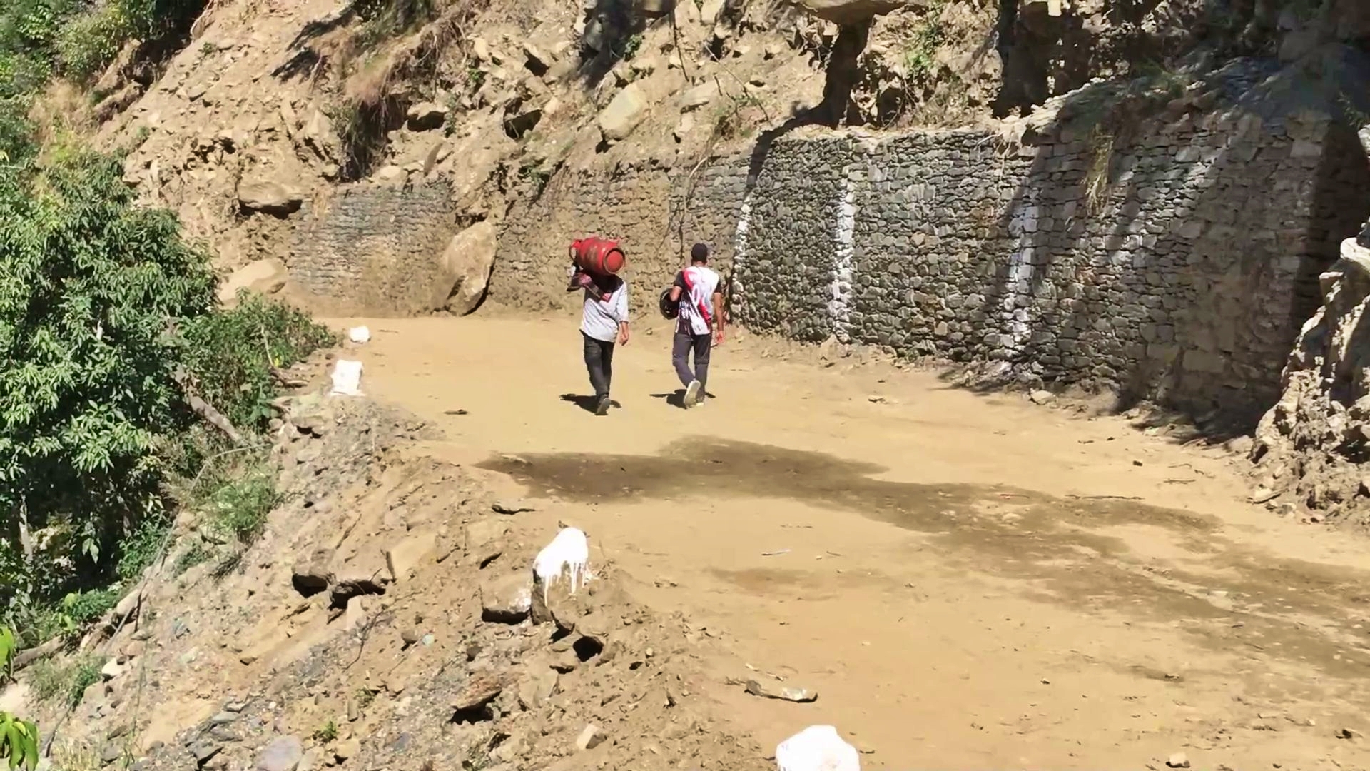 Mandi Road Damaged in Rainy Season