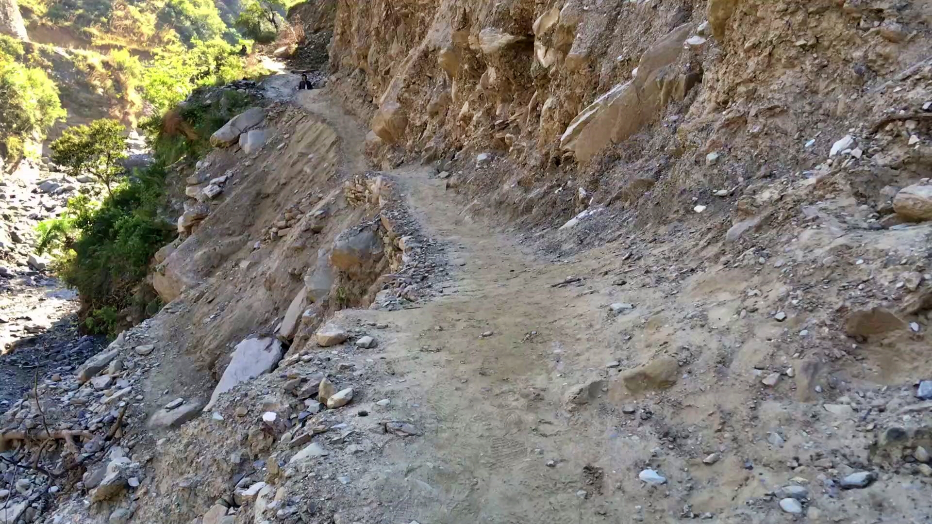 Mandi Road Damaged in Rainy Season