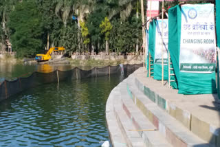 Ranchi Bada Talab Chhath Ghat is fully decorated for Pooja