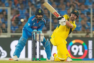 Australia's Travis Head plays a shot during the ICC Men's Cricket World Cup final match between Australia and India in Ahmedabad, India, Sunday, Nov. 19, 2023. (AP)