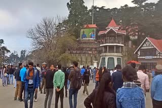 Crowd gathered on Shimla Mall Road to watch World Cup final