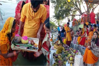 People offered Arghya to setting sun in Ranchi Chhath Puja 2023
