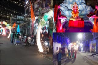 Attractive electrical decorations on Chhath ghats in Hazaribag