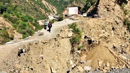 Mandi Road Damaged in Rainy Season