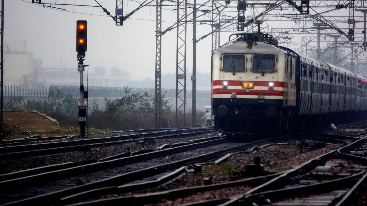 indian railways lucknow lakhimpur mailani pilibhit route railway track ready waiting for train in up.