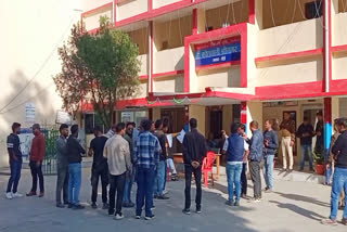 People Surrounded Police Station