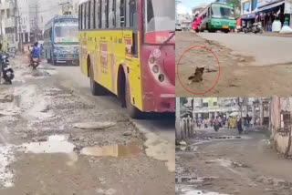 people suffered due to bad roads in Kumbakonam