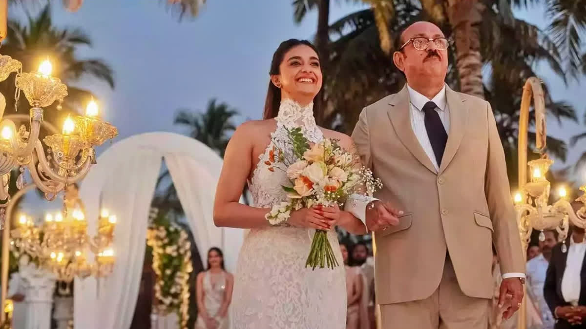 Actress Keerthy Suresh's father walked her down the aisle