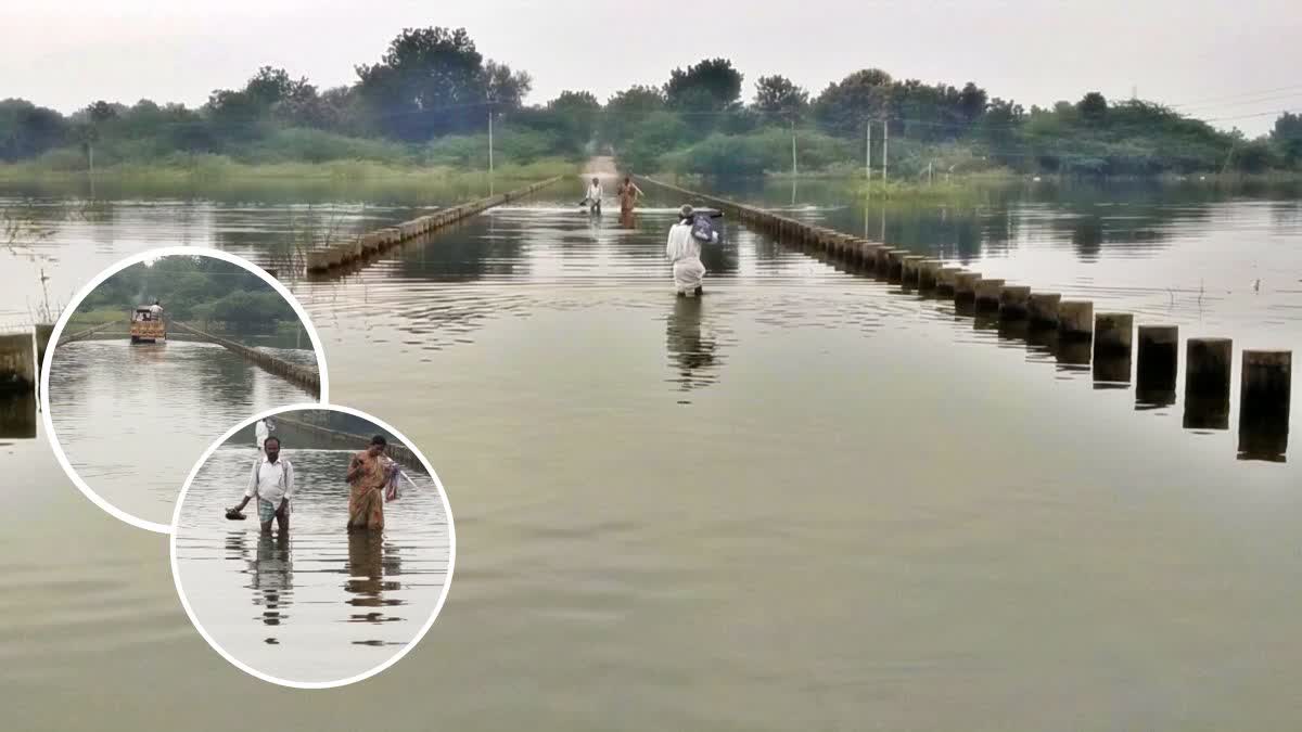 Vemuluru Bridge Submerged due to Backwaters of Somasila