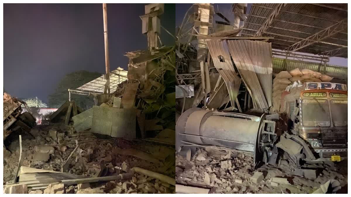 Rice mill building collapses due to boiler explosion