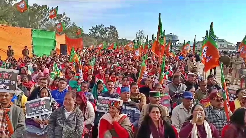 BJP Public outrage rally in Tapovan