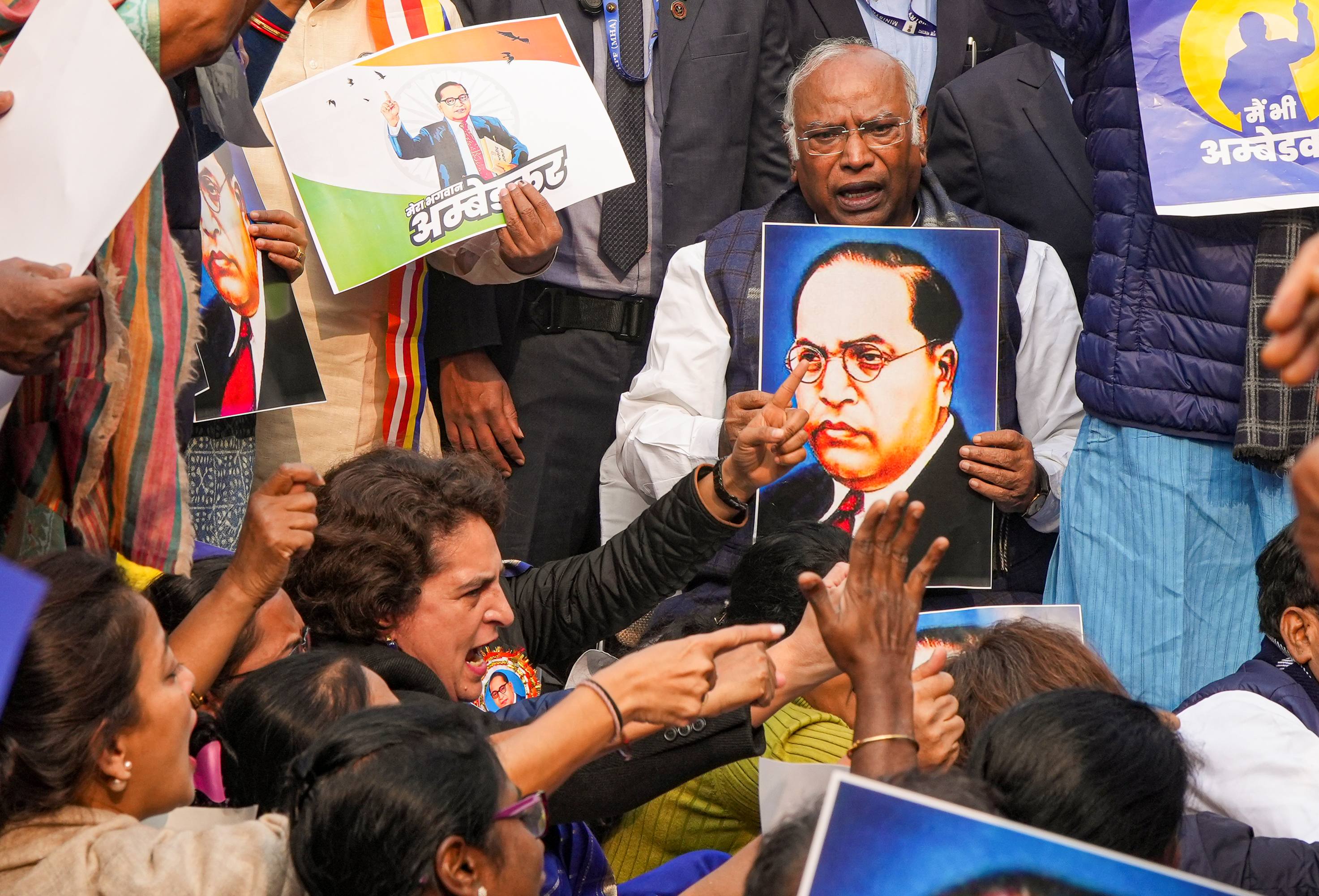 BJP and Congress MPs clashed outside Parliament, accusing each other of assault during protests over Amit Shah's remarks on Dr B R Ambedkar.