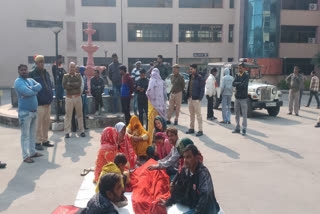 Protest with dead body in Kota