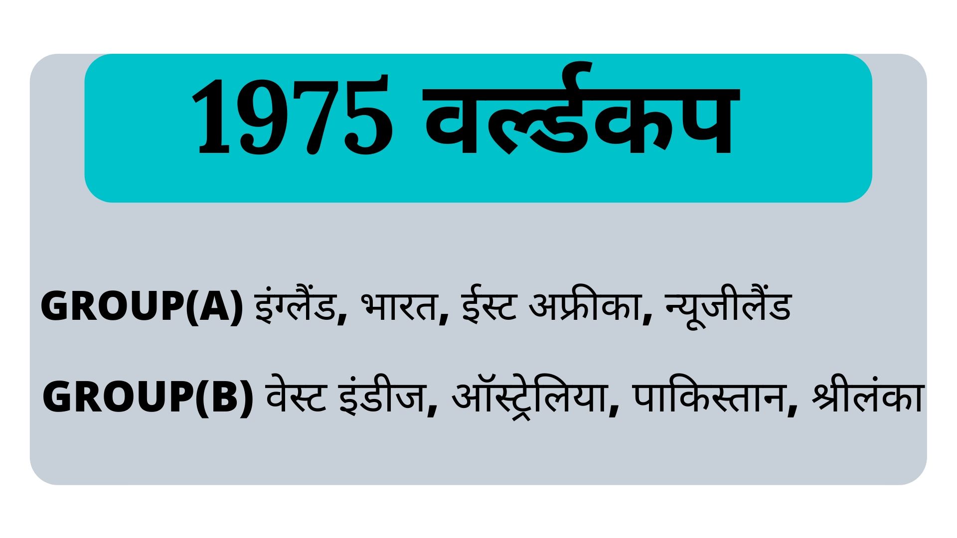 1975 वर्ल्डकप में ग्रुप