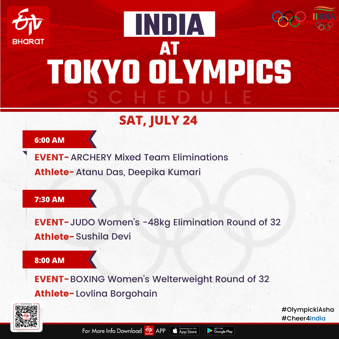 Tokyo Olympics Day 2 India schedule: Events, Times, Fixtures, Athletes