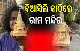 ଦିଆସିଲି କାଠିରେ ମନ୍ଦିର ନିର୍ମାଣ କଲେ ଯୁବଶିଳ୍ପୀ