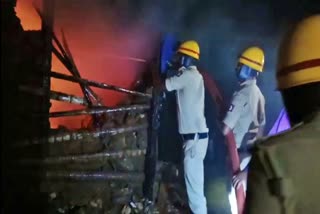 house-caught-fire-due-to-short-circuit-in-shivamogga
