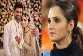 divorce with Sania Mirza  Shoaib Malik ties knot  Pakistan actor Sana Javed  ಪಾಕಿಸ್ತಾನದ ಮಾಜಿ ಕ್ರಿಕೆಟಿಗ  ಶೋಯೆಬ್ ಮಲಿಕ್ ಮೂರನೇ ವಿವಾಹ  ನಟಿ ಸನಾ ಜಾವೇದ್