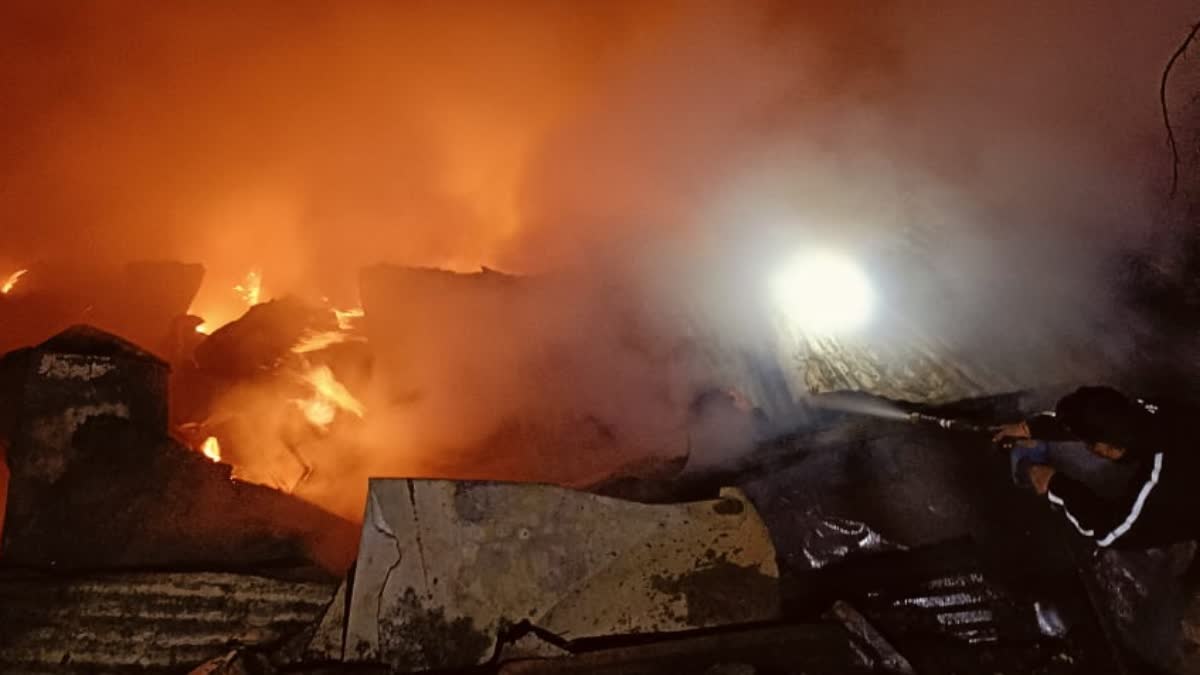 scrap warehouse fire in Ranikhet Almora