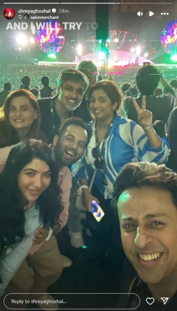 Indian singer Shreya Ghoshal at Coldplay concert