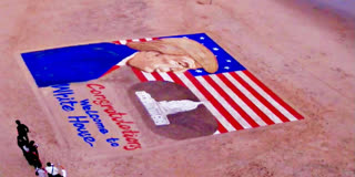 Ahead Of Inauguration, Sudarshan Pattnaik Creates 47-Foot Sand Art Of Donald Trump