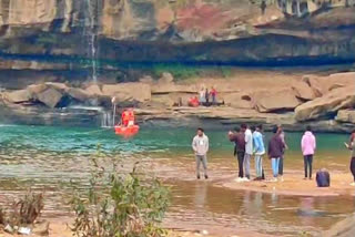 Rahul Singh drowned while attempting a reel video stunt at Gaurghat waterfall. His Body was recovered five days later.