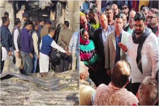 After arson incident in Deoghar minister and district administration inspected shops