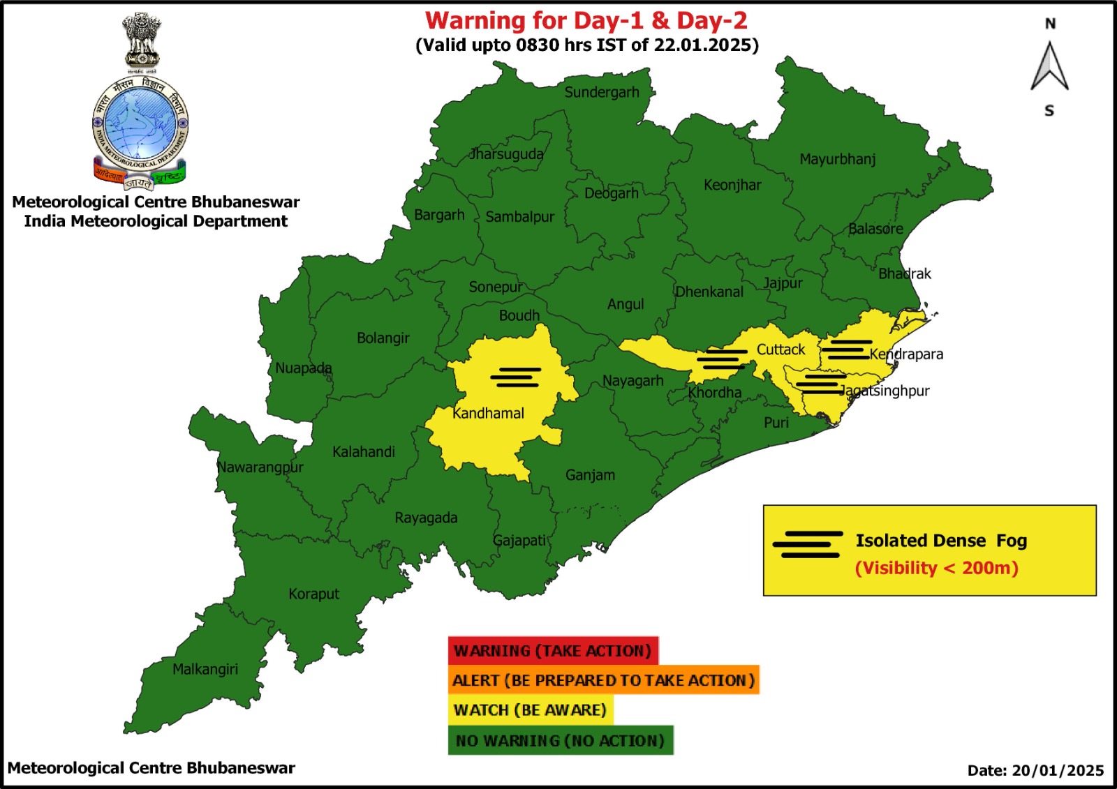 Dense Fog Yellow Warning