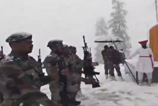 The Indian Army paid their homage and tribute to the fabled King and Warrior Chhatrapati shivaji on Shivaji Jayanti at Macchal near LoC. They gave a Guard of Honor amidst the snow laden surrounding, below 0 degree Celsius.