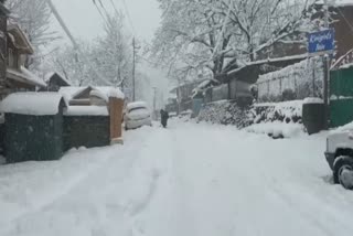 Normal life paralyzed in many areas of Anantnag due to heavy snowfall