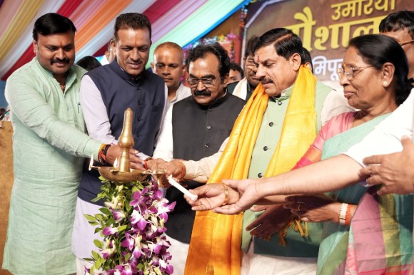 Mohan yadav umariya gaushala bhoompi poojan