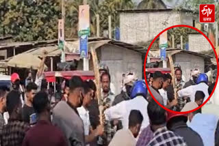 MP Rakibul Hussain under attack in Nagaon's Ruphihat