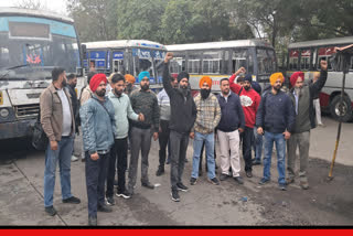 Bus employees protest