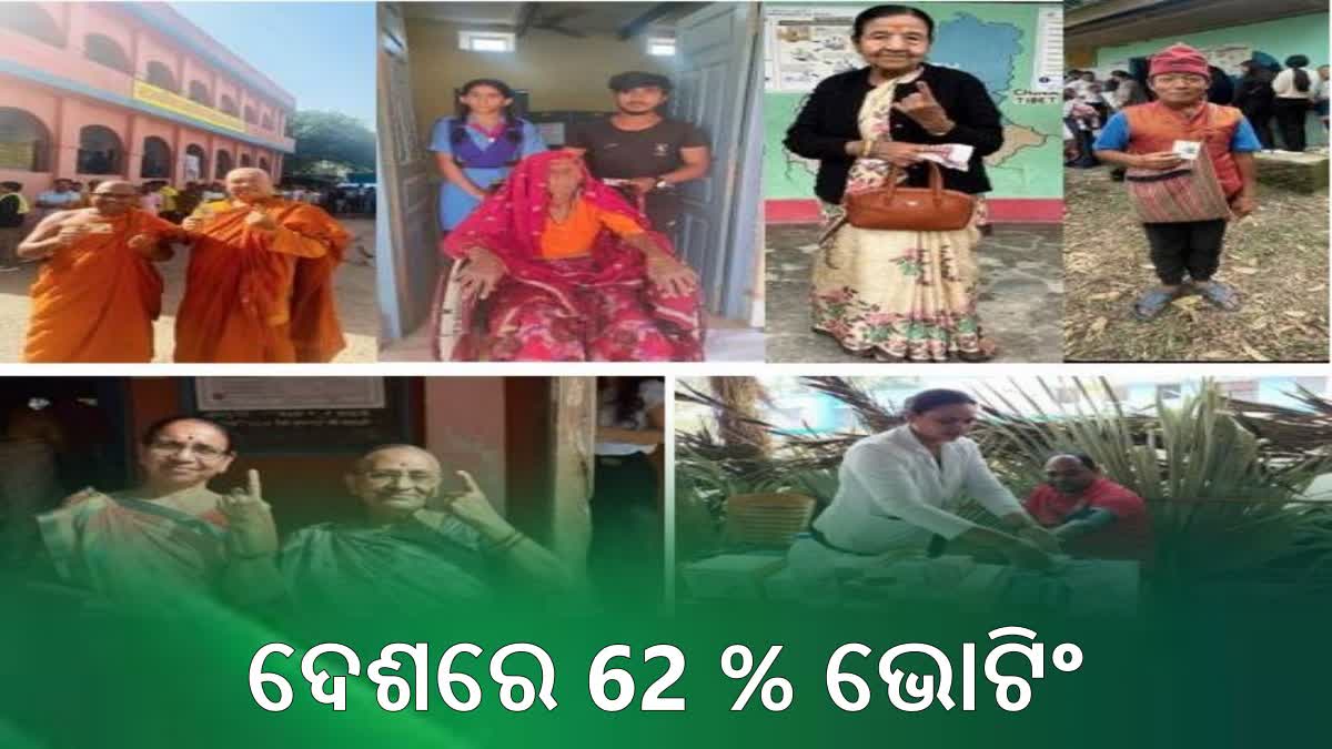 ପ୍ରଥମ ପର୍ଯ୍ୟାୟରେ ସାରା ଦେଶରେ 62 ପ୍ରତିଶତ ଭୋଟିଂ, ରାଜ୍ୟଓ୍ବାରୀ ଶୀର୍ଷରେ ତାମିଲନାଡୁ