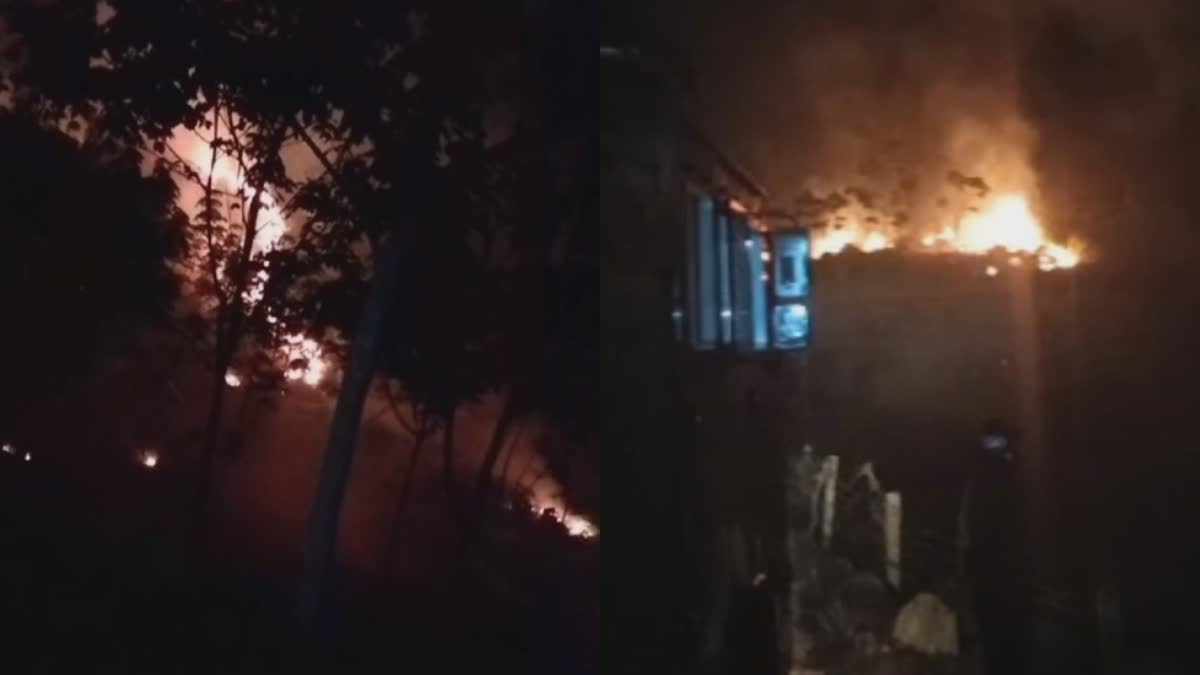 FIRE BROKE OUT IN PLANTATION  KINALUR KOZHIKODE  FIRE FORCE  RUBBER PLANTATION BURNED