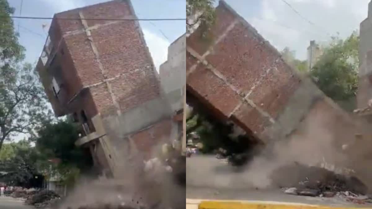 three storey house collapsed