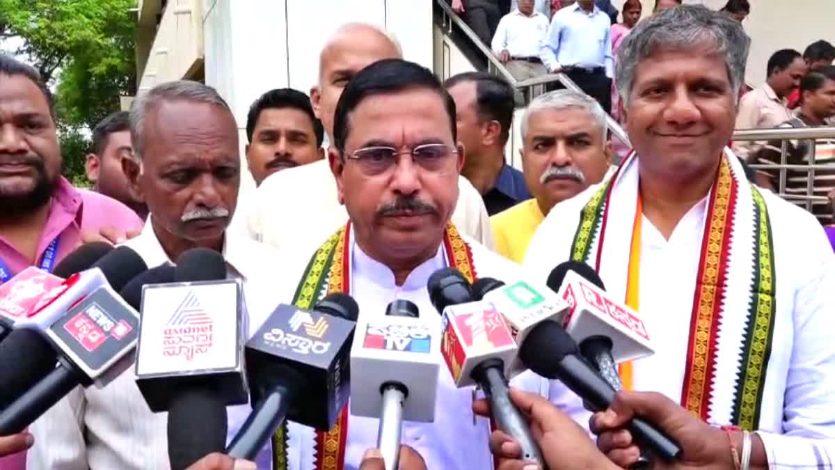 BJP candidate Prahlad Joshi spoke to the media.