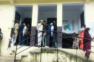 A polling station in Udhampur in JK during first phase of Lok Sabha election 2024