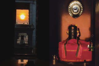 sunlight on Shiva lingam