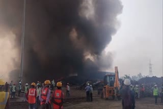 Fire in cement factory