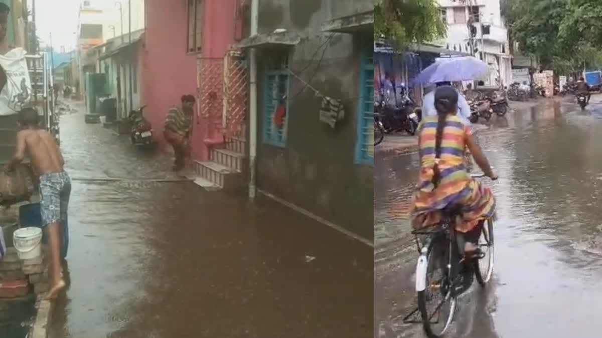 மதுரை அவனியாபுரம் பகுதியில் தேங்கியுள்ள மழைநீர்