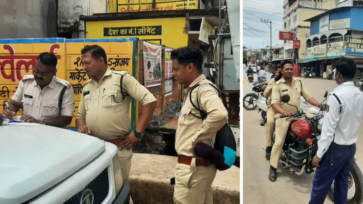 challan issued to policemens in Jagdalpur