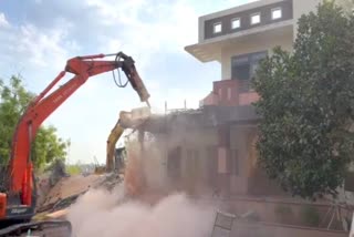 Congress leader Amin Pathan's illegal farmhouse demolished in Rajasthan's Kota on Monday, May 20, 2024.