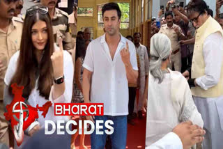 Bollywood screen icon Amitabh Bachchan, his actor wife and politician Jaya Bachchan cast their vote in the fifth phase of the Lok Sabha election 2024. Also spotted at polling booth were Bachchan's daughter-in-law and actor Aishwarya Rai Bachchan. Ranbir Kapoor too steps out to exercise his democratic right in Mumbai on Monday.