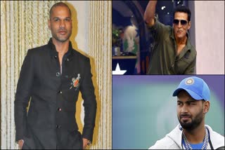 Shikhar Dhawan, Akshay Kumar and Rishabh Pant