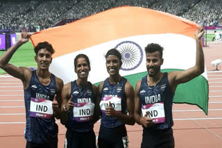 Indian mixed 4x400m team betters national record to win gold medal. The quartet of Muhammed Ajmal, Jyothika Sri Dandi, Amoj Jacob and Subha Venkatesan clocked 3:14.12 to finish first at the Bangkok meet.