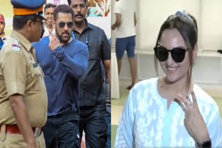 Etv BharatSalman Khan and Sonakshi Sinha cast their vote