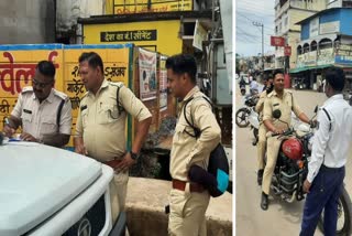 challan issued to policemens in Jagdalpur